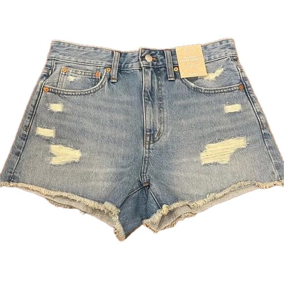 MADEWELL Relaxed Denim Shorts in Renfield Wash: Destructed Edition Size 26 NWT - Picture 7 of 11